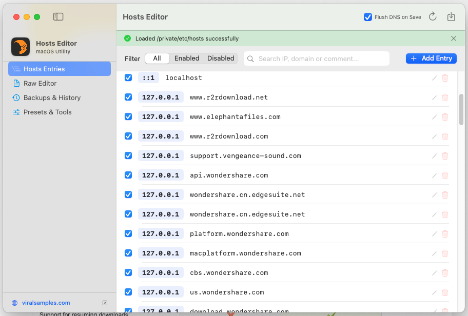 Hosts Editor
