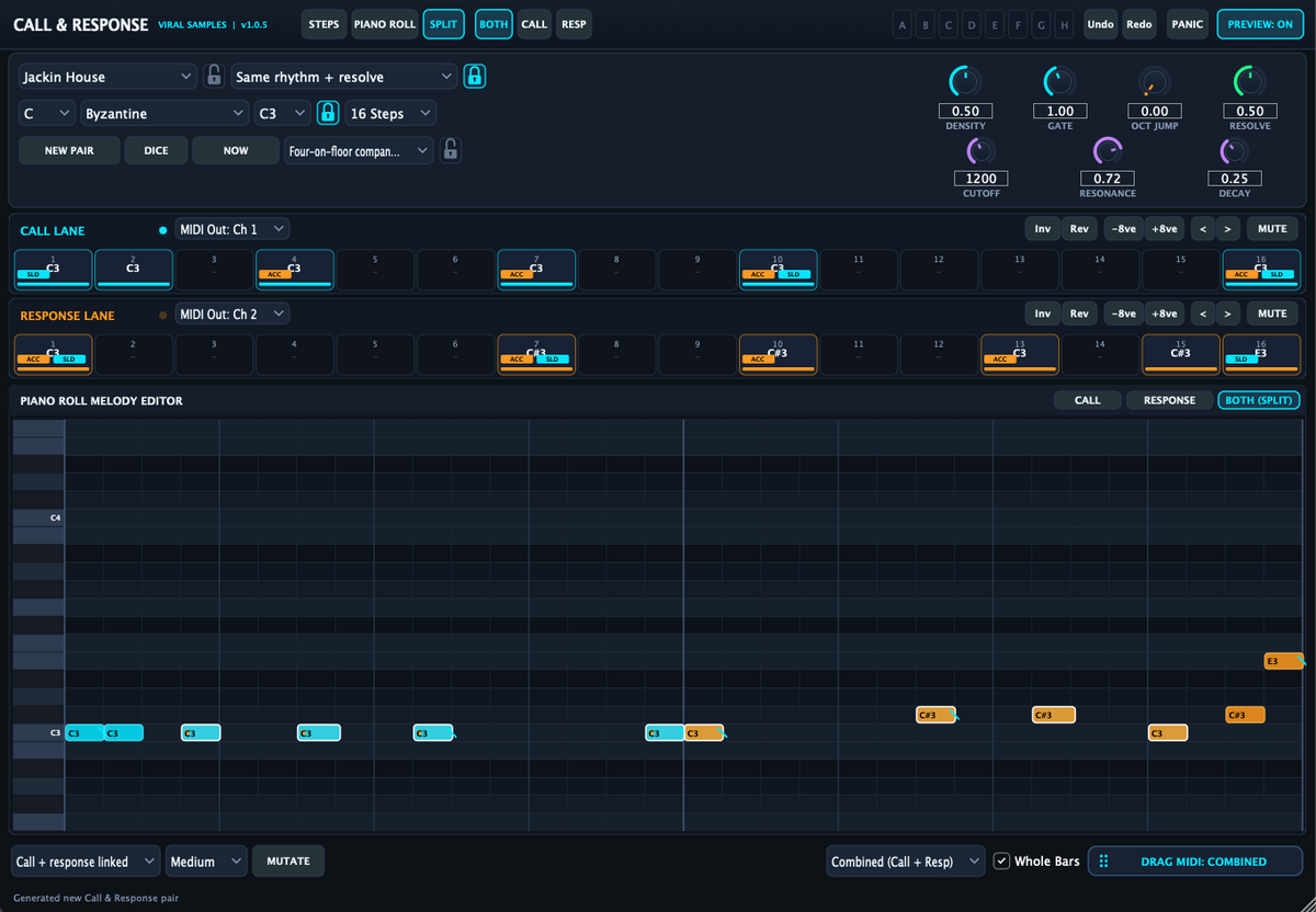 Call & Response MIDI v1.0.5 (MAC/WIN)